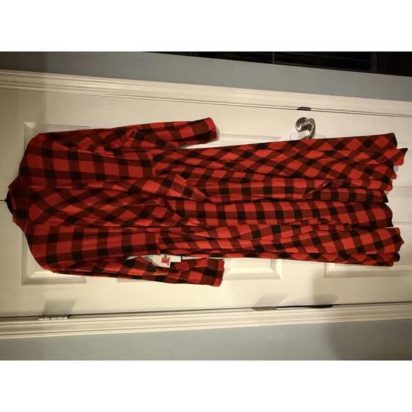 Vintage w/ tags Ann Tjian for Kenar Buffalo Plaid Midi Shirt Dress Size 10 - Picture 4 of 9